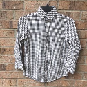 Boys Sz 8 Brown and White Gingham